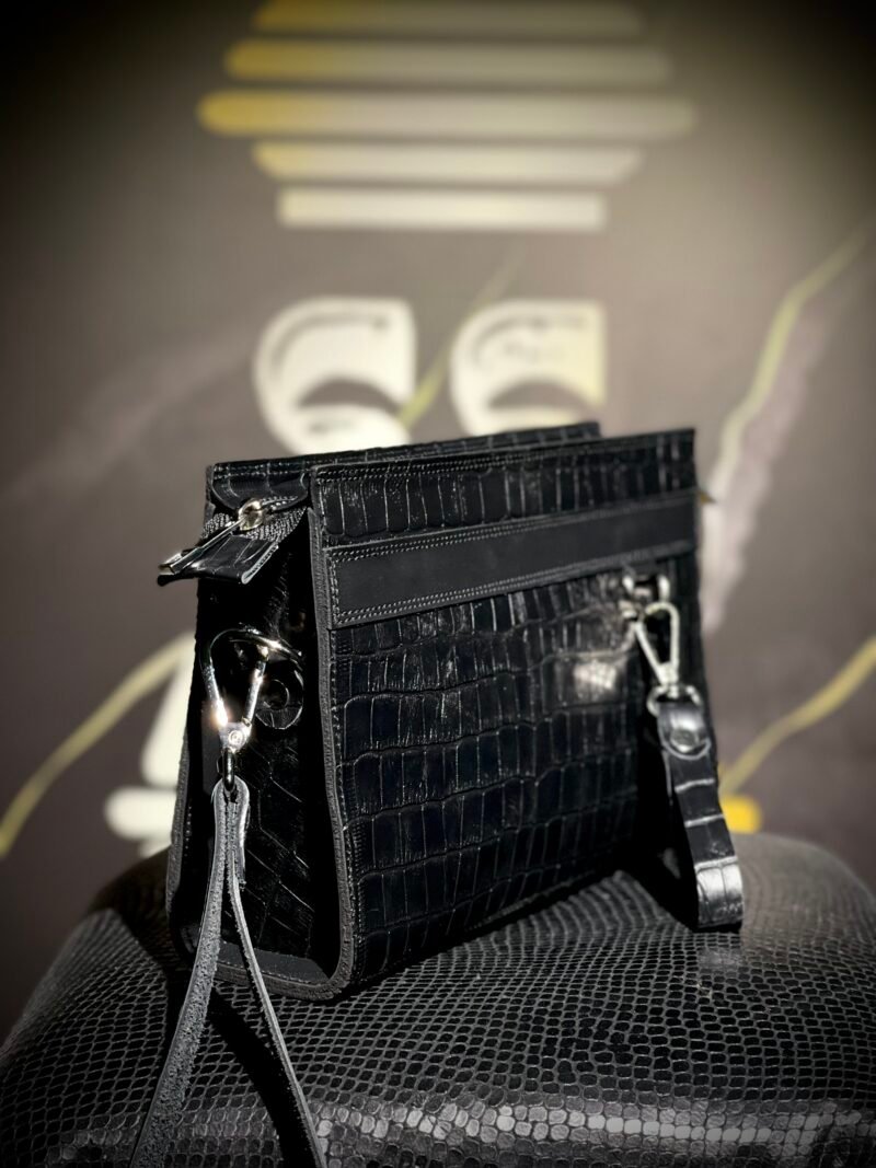 Black Croco-Leather Clutch - Image 3