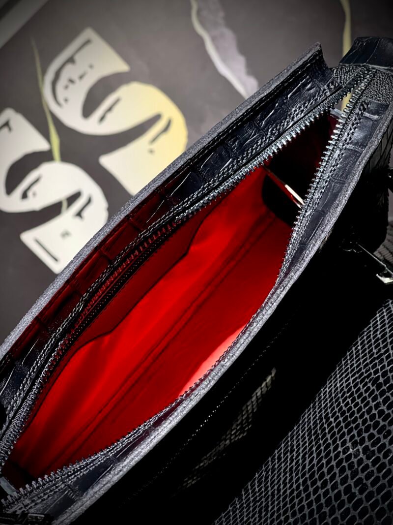 Black Croco-Leather Clutch - Image 5
