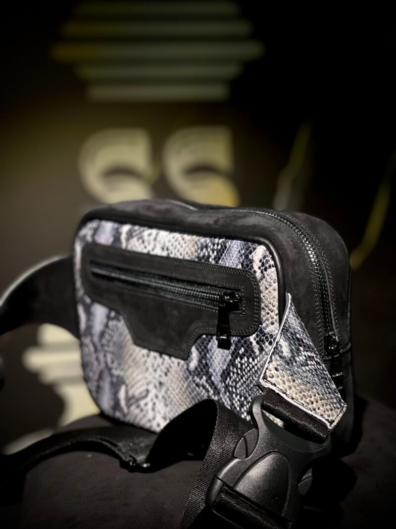 The Arctic Venom-White Python Texture Crossbody - Image 5